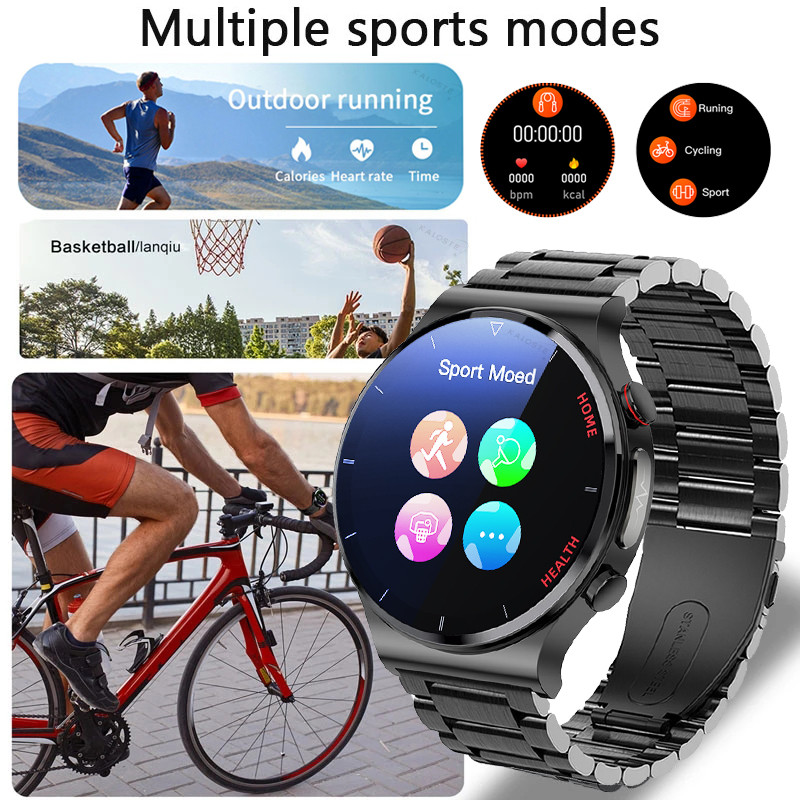 ECG +PPG,+ Blood  sugar +Glucose Blood Pressure Oxygen Temperature Monitor smart watch for mens
