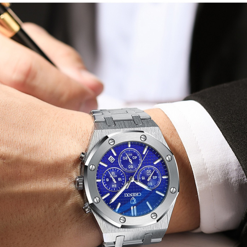 Chenxi 948 Luxury Business CHENXI Man Watch High Quality Chronograph Moon Phase Quartz Watches Original Waterproof Clock Male